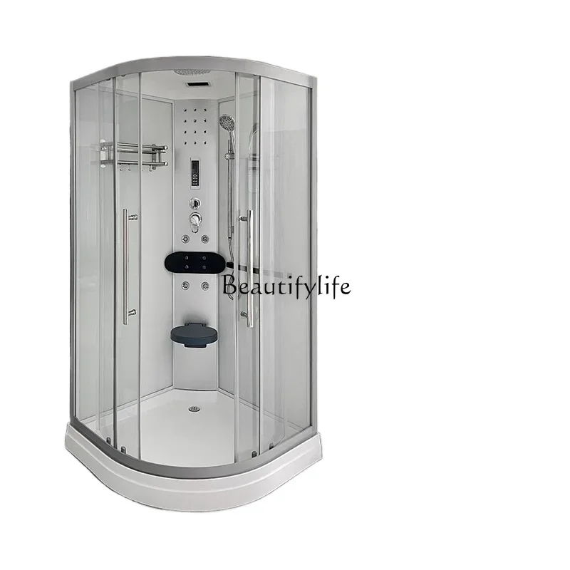 

LIntegral shower room Integrated household bathroom Fan-shaped wet and dry separation glass partition Bath closed