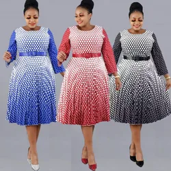 Plus Size New Arrival gorąca wyprzedaż z okrągłym dekoltem rękaw 3/4 elegancka codzienna sukienki Midi dla dużych kobiet