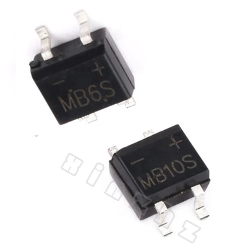 10PCS MB6S MB8S MB10S B6S B8S B10S 100% New Single-Phase Bridge Rectifiers SOP-4（MDI）