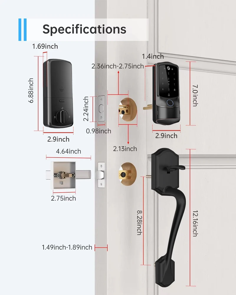 WIFI APP Steuerung Elektronische Tür Tastatur Riegel Fingerabdruck Smart Tür mit Griff