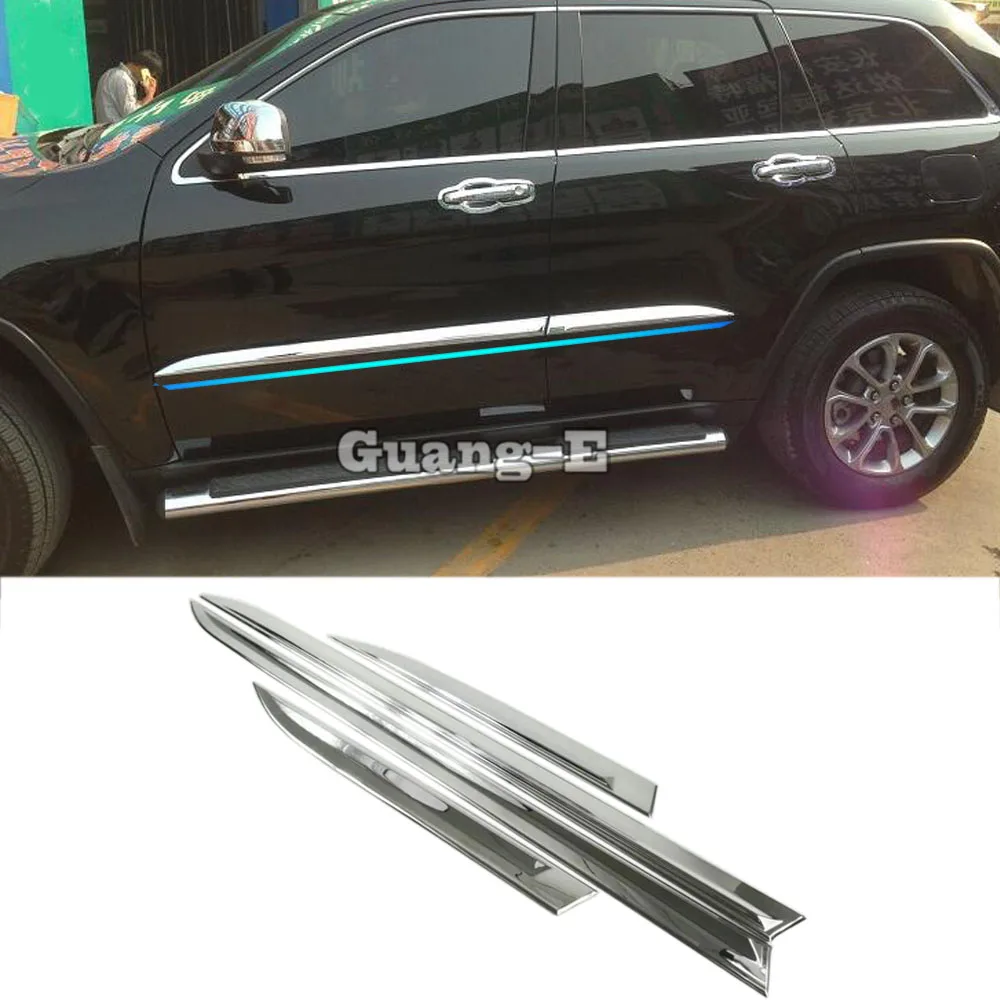 Car Side Door Body Trim Strip Molding ABS Chrome Stream Panel Bumper Hoods For Jeep Grand Cherokee 2014 2015 2016 2017 2018 2019