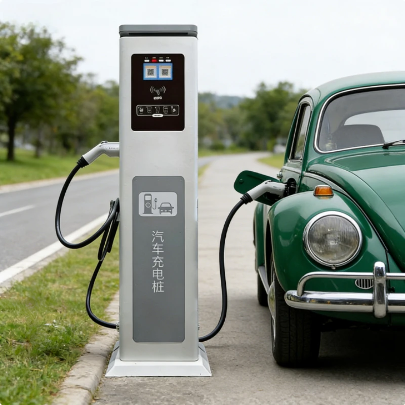 60kW DC Fast Charger CCS2 Dual Gun Floor Mounted Charging Station Next-Gen Smart APP 4G WiFi RFID OCPP 1.6J IP55 Outdoor Pile