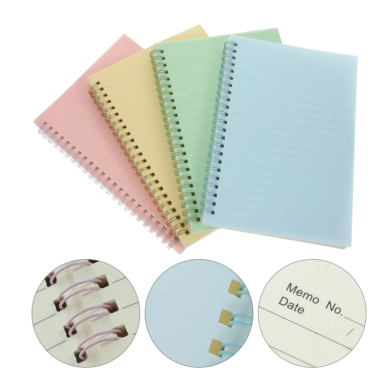 4 Pcs A5 Coil Book Notebooks for Taking Work School Office College Supplies Cute Spiral Students