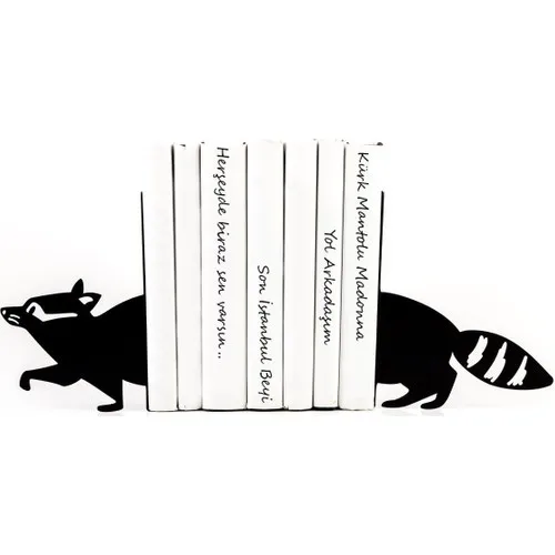 SimDekorasyon Raccoon Figured Decorative Metal Book Holder