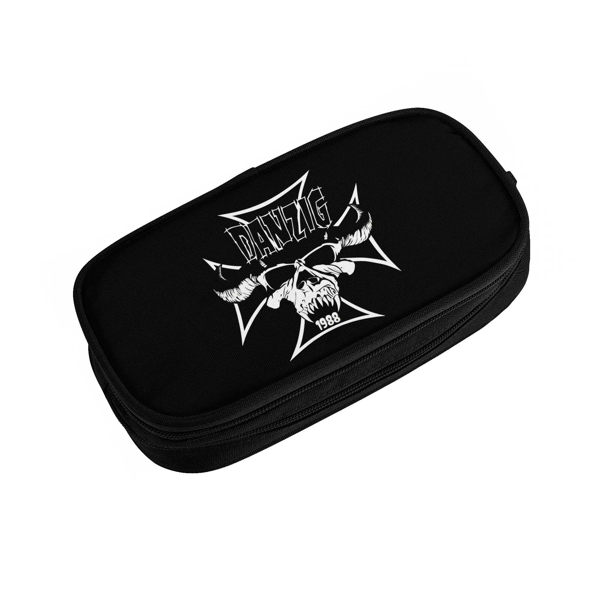 Danzig  Kawaii Pencil Cases Boys Girls Big Capacity Heavy Metal Rock Band Gothic  Pencil Bag Pouch Students Stationery