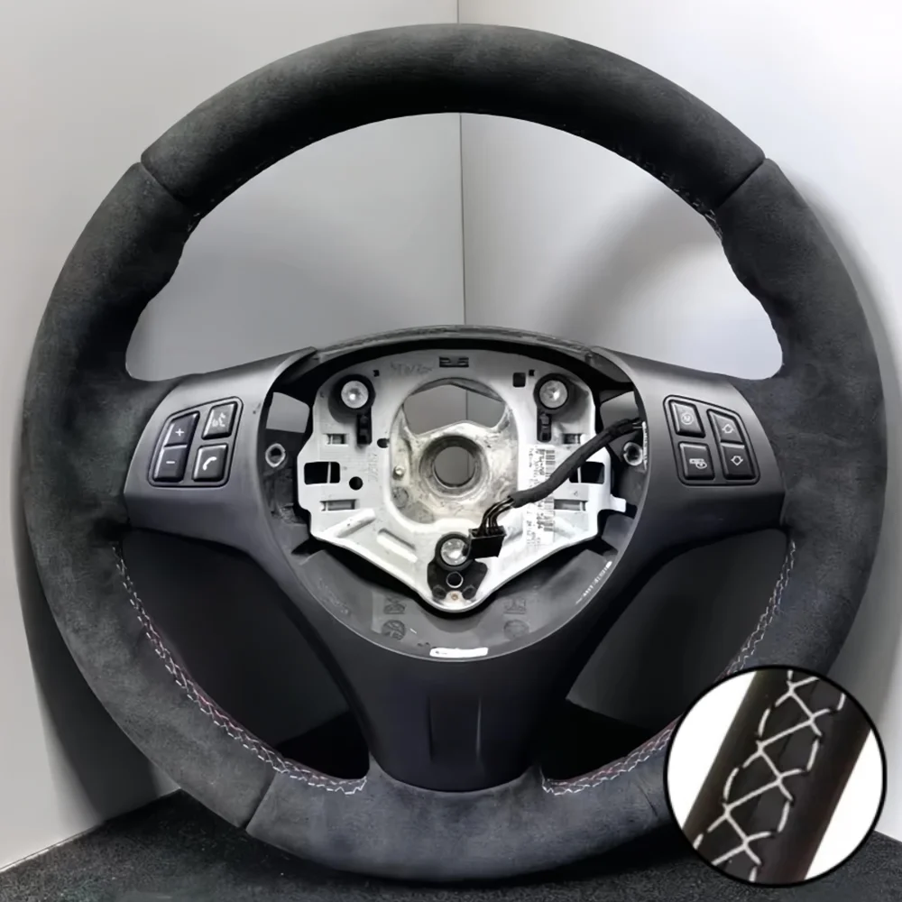 Handgenähter Lenkradbezug aus Wildleder M Sport M3 E90 E91 E92 E87 E81 E82 E88 X1 E84 Lenkradummantelung Geflechtbezug für BMW E93