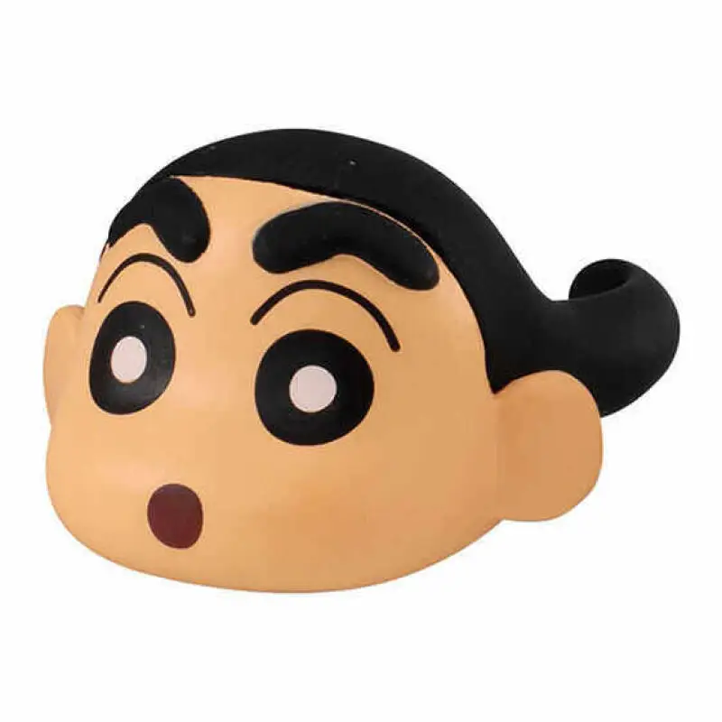 Bandai Gashapon Crayon Shin Chan Big Head Ring Himawari Shiro Buriburizaemon Cute Decoration Dinosaur Hat Style Toy Gift for Kid