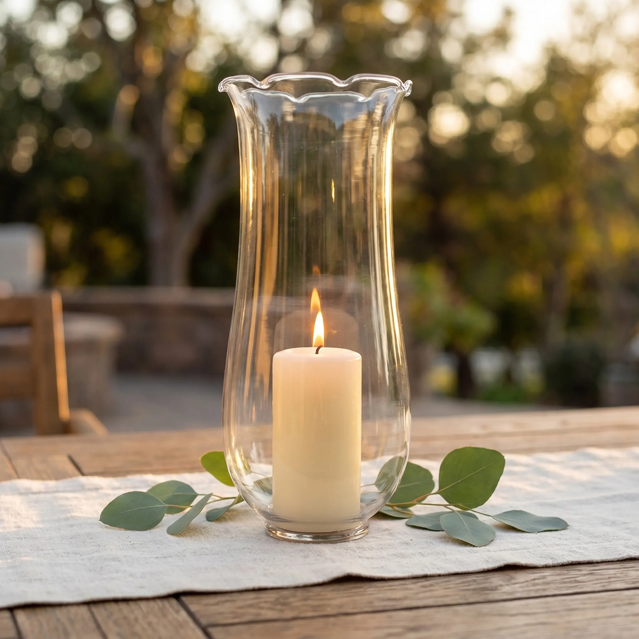 2Pcs Vintage Clear Glass Hurricane Lamp Chimney Replacement Windproof Lamp Cover Decorative Globe for Oil Lamps Outdoor