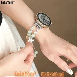 Butterfly Pearl Strap For Samsung Galaxy Watch 6 5 Pro 4 Classic 44mm 40 46mm Band for Huawei Watch GT3 Metal Bracelets Jewelry