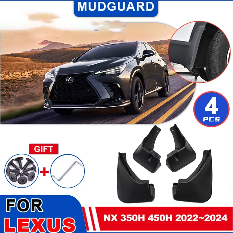 Car Mudguards for Lexus NX 350h 450h 400h 350 2022 2023 2024 Mudflaps Fender Mud Flap Splash Guards Cover Wheel Auto Accessories