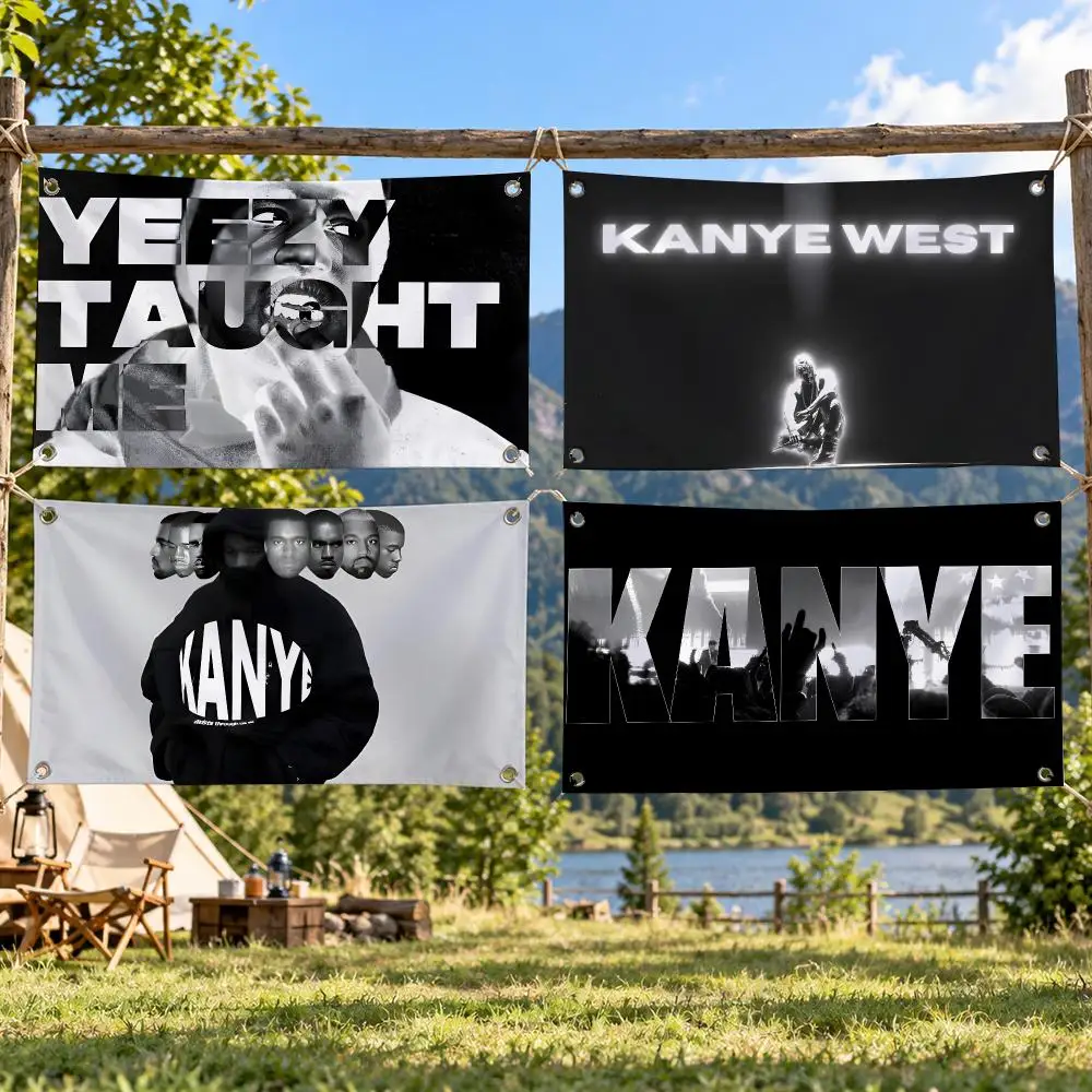 K-Kanye West Rapper Flags Soft Skin-friendly Durable Tapestry Outdoor Party Home Living Room Bedroom Decoration