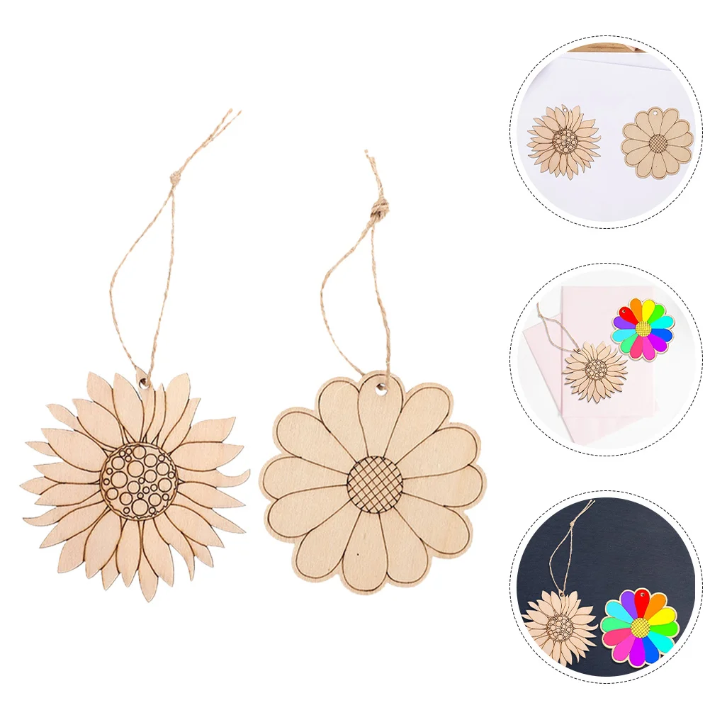 

1 set 1 Set Unfinished Flower Wood Cutouts Natural Diy Wooden Slices For Painting Handmade Crafts Wall Decor Party Supplies