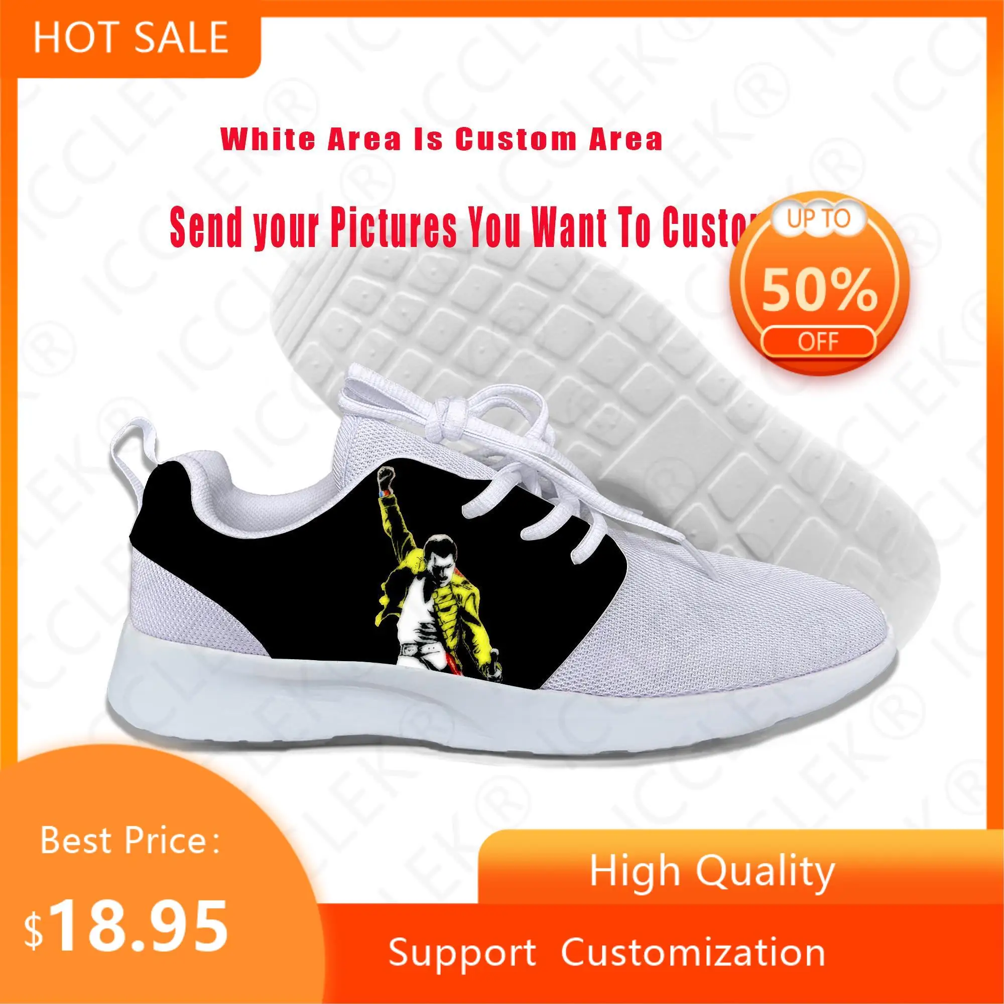 Hot Summer Freddie Mercury The Queen Band Shoes Mens Womens Hip Hop Rock Hipster Sports Shoe Lightweight Shoes Classic Sneakers