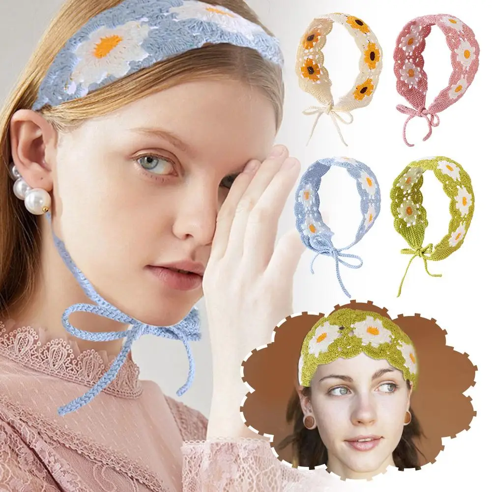 

Turban Hat Hair Accessories Braided Ethnic Style Crochet Wide-brimmed Headband For Women Cute And Sweet Decorative Headband U8T7