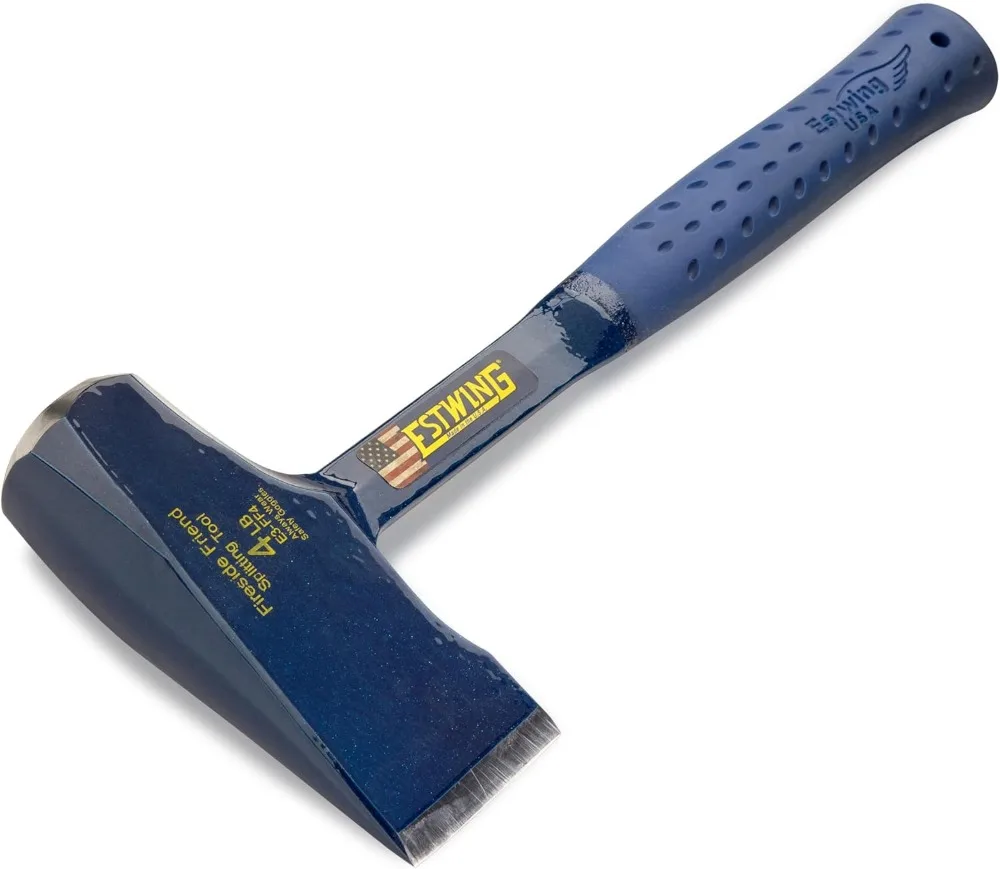 Maul de divisão de madeira premium de 14 polegadas com aço forjado e punho de couro para fácil corte de lenha