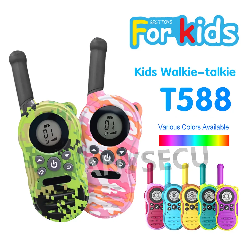 Kids walkie talkie includes 22 channels, backlit LCD displayscreen, and is the best gift for boys and girls over three years old