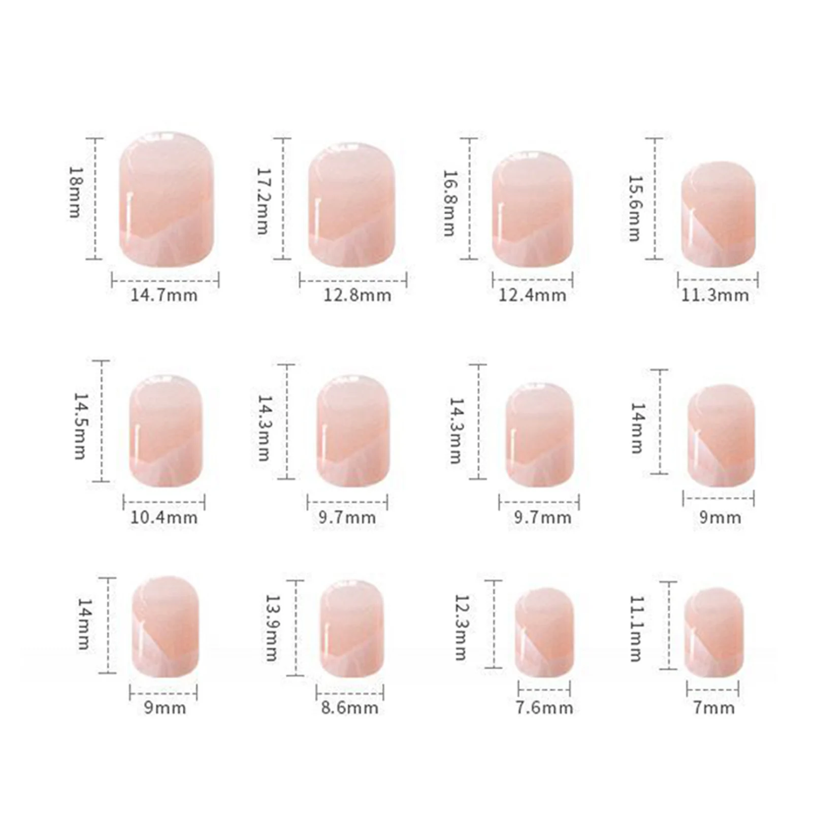 24Pcs/Box Lovely Flower Fake Nails Removable French Tips Press on Nails Medium Length Nail Supplies for Professional