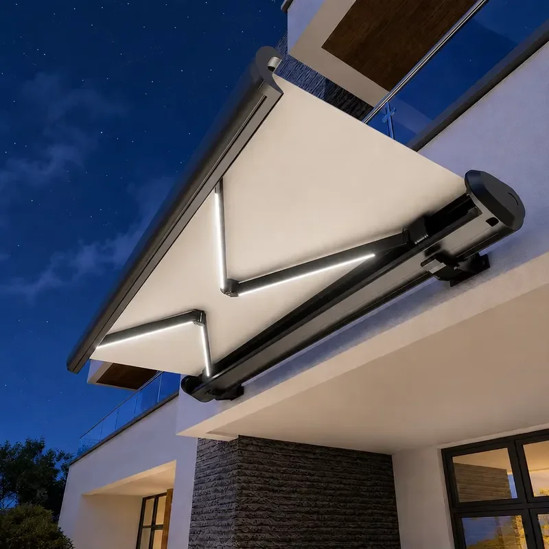 3x2.5M 5X3M Electric Full Cassette Awning with Remote Control Style UV Protection for Outdoor Garden & Balcony