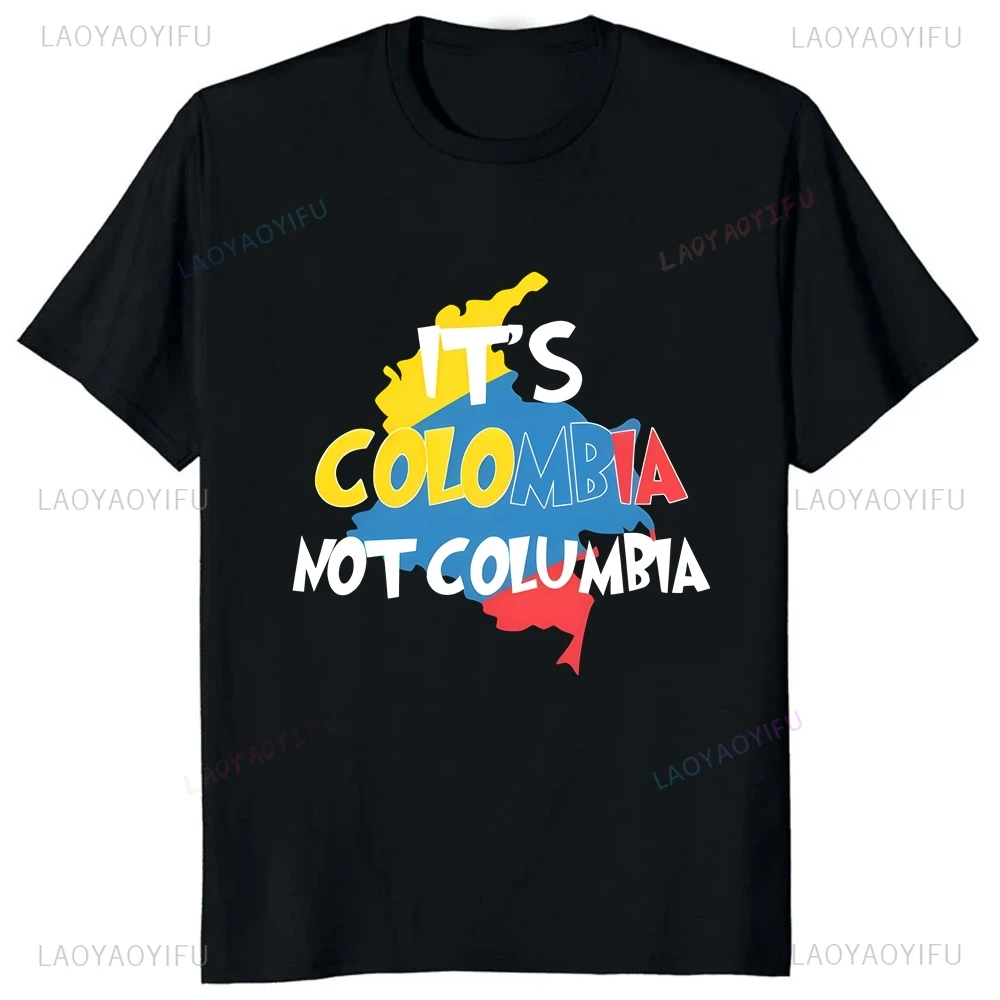 Streetwear Colombian Flag Fashion Design Creative Loose Short Sleeve T-shirt Summer Trend Unisex Shirt Pattern Large T-shirt