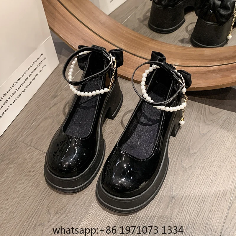Spring/Summer High Heels with Skirts High Heels Pearl Buckles Mary Jane Business Women's Shoes Banquet Casual Shoes for Women