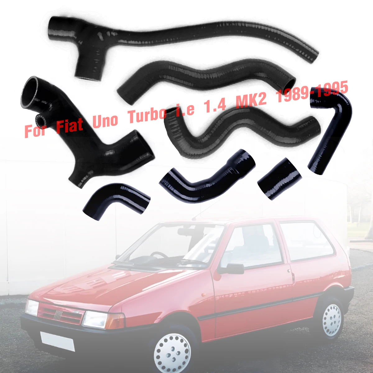 

Silicone Hose Kit For 1989-1995 Fiat Uno Turbo i.e 1.4 MK2 Intercooler Radiator Air Intake Repalcement Connector Silicone Tube