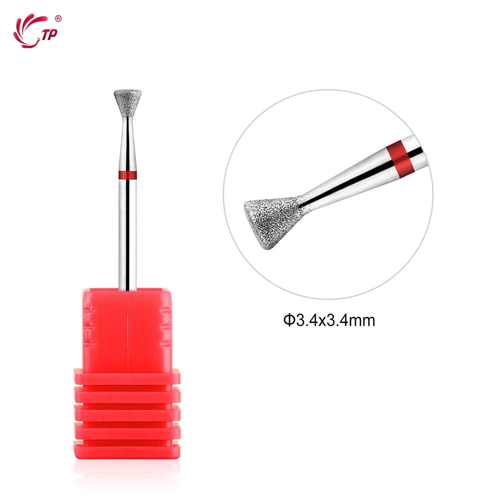 TP 2Pcs/set NEW Bald Nail Drill Bits Electric Manicure Grinding Head Tool for Cuticle Remove Safety Diamond Milling Cutter