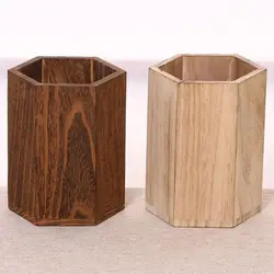 Desktop Storage Wooden Pen Holders INS Style Large Capacity Pen Holder Box Multifunctional Wooden Pencil Organizer