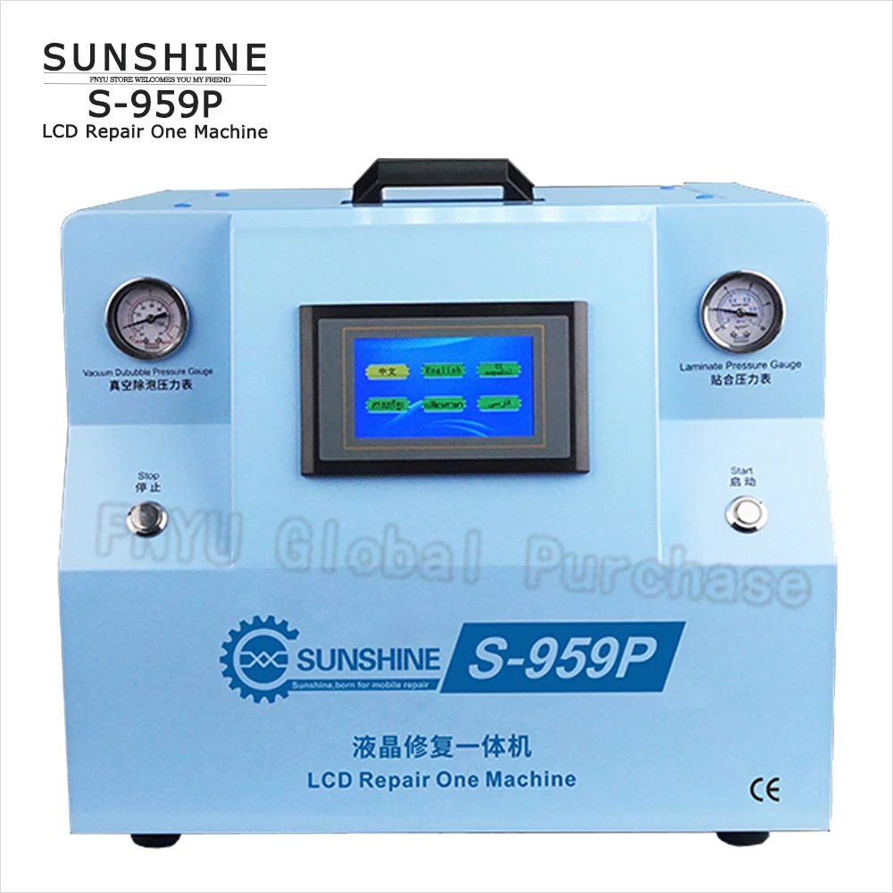 

SUNSHINE S-959P LCD repair machine 12.5 "intelligent touch built-in pump air compressor for iPhone Android screen Defoaming tool