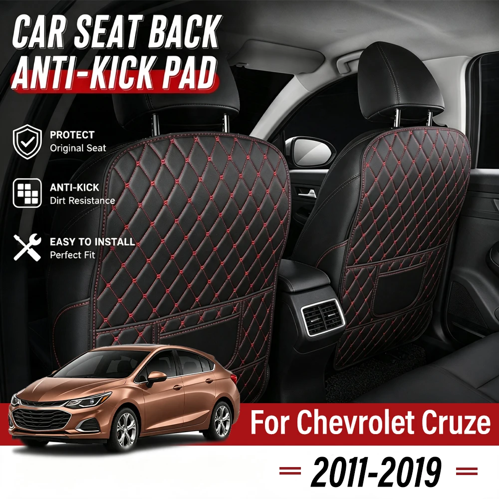 Easy Clean PU Anti Kick Mat Pads For Chevrolet Cruze 2011-2019 Dirt-Repellent, Two Color Choice, Quick Install Full Coverage