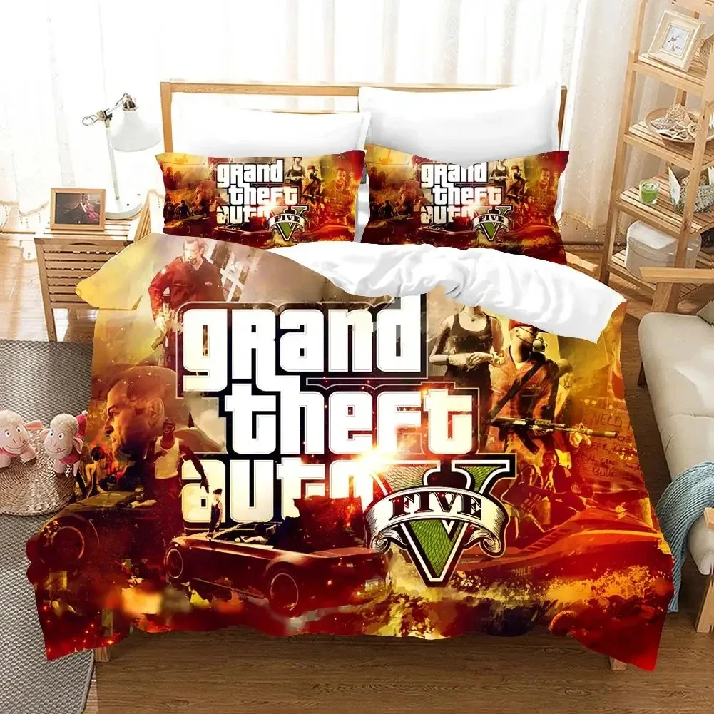 Grande roubo auto 5 conjunto de cama jogo capa edredão conjuntos consolador capa edredão gêmeo rainha rei único tamanho dropshipping