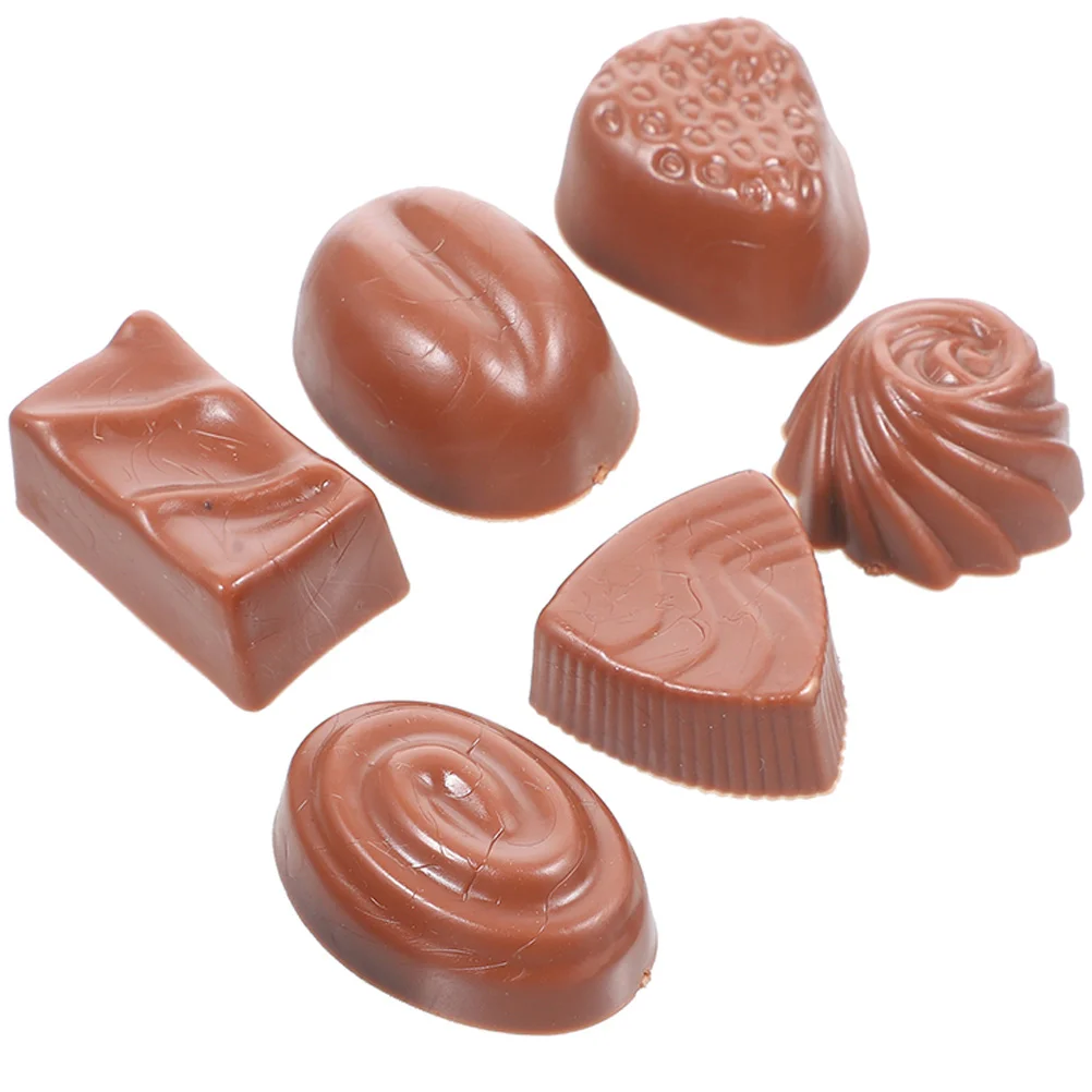 6 Pcs Candies Simulation Chocolate Simulated Decor Desktop Model Dessert Children Accessory Coffee Toy Kids Supplies