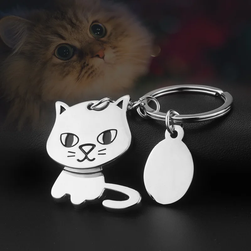 LLavero de Metal para coche, llavero creativo para mascota, gato, perro, mochila, tienda de mascotas, regalo promocional