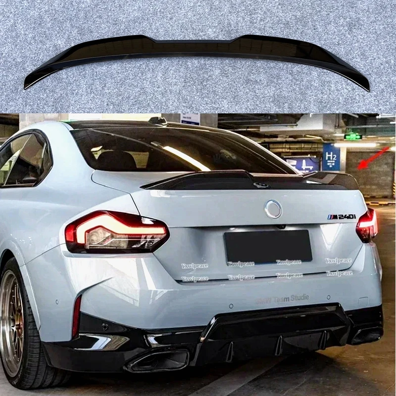 

For BMW 2 Series Coupe G42 2022 2023 220i 225i 230i M240i High Quality ABS Glossy Black/Carbon Look Rear Trunk Lip Spoiler