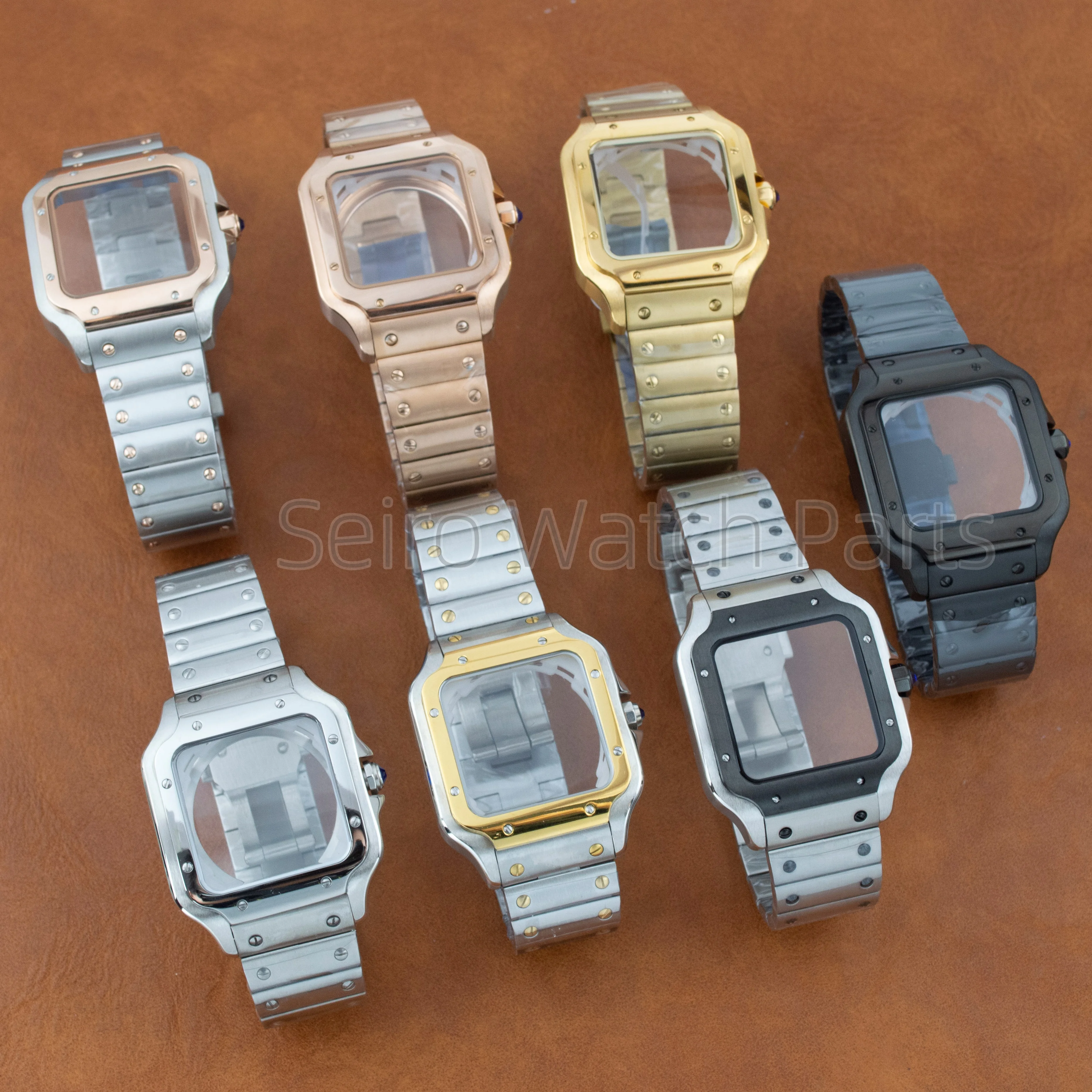 38 مللي متر ساعة مربعة حافظة الفولاذ المقاوم للصدأ سانتو حافظة NH35 تعديل أجزاء Seiko Mod اكسسوارات NH36 NH35 ساعة يد تعمل بالحركة #6