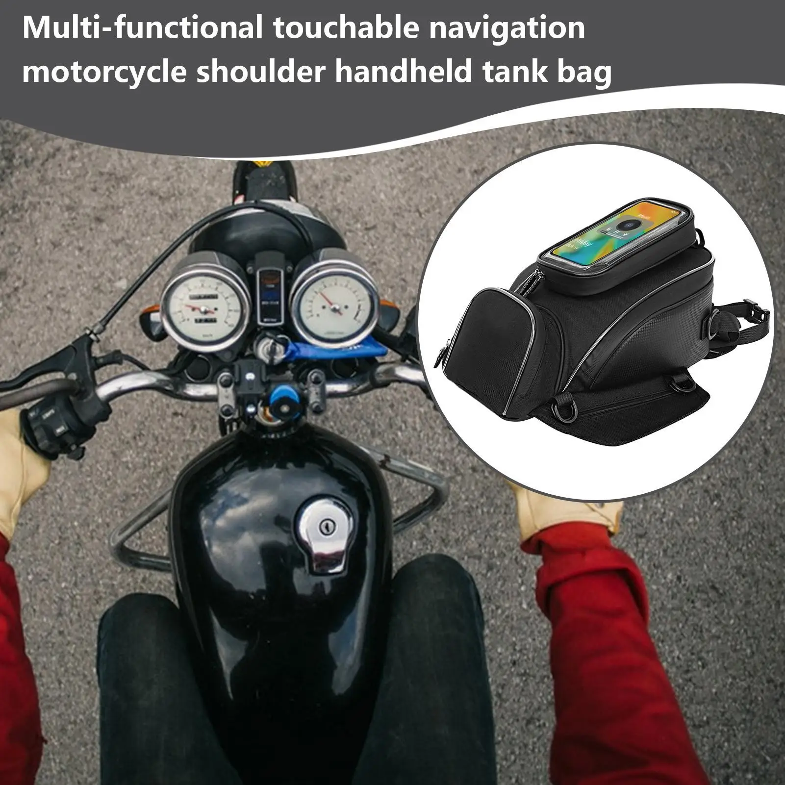 

Tank Bag Magnetic Tank Bag For Motorcycles Heavy Duty Power Sports Accessories Touch Screen Phone Pouch For Riding Cruiser