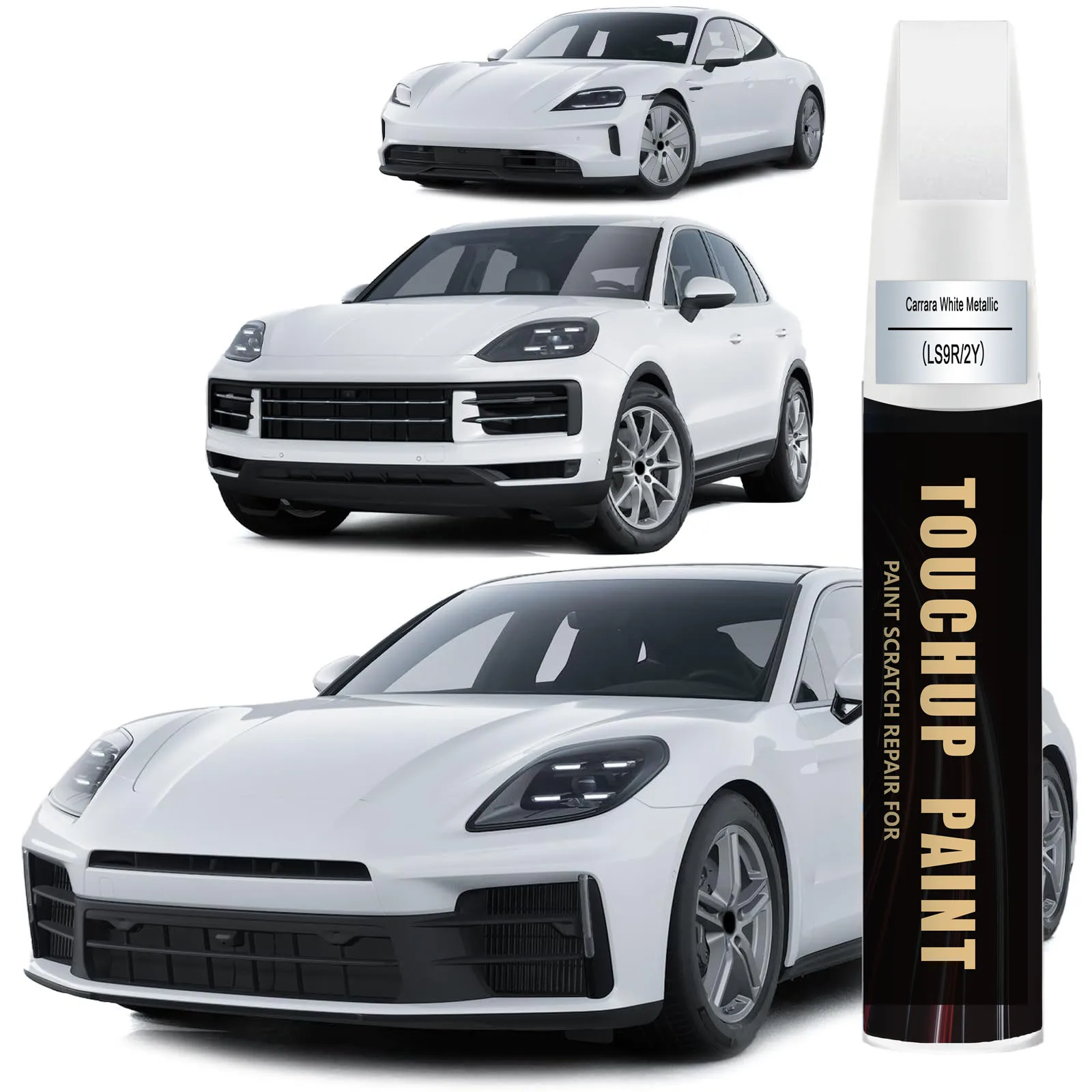 Car Touch up Paint(LS9R/2Y Carrara White Metallic) Compatible with Porsche, Car Paint Pen Scratch Repair