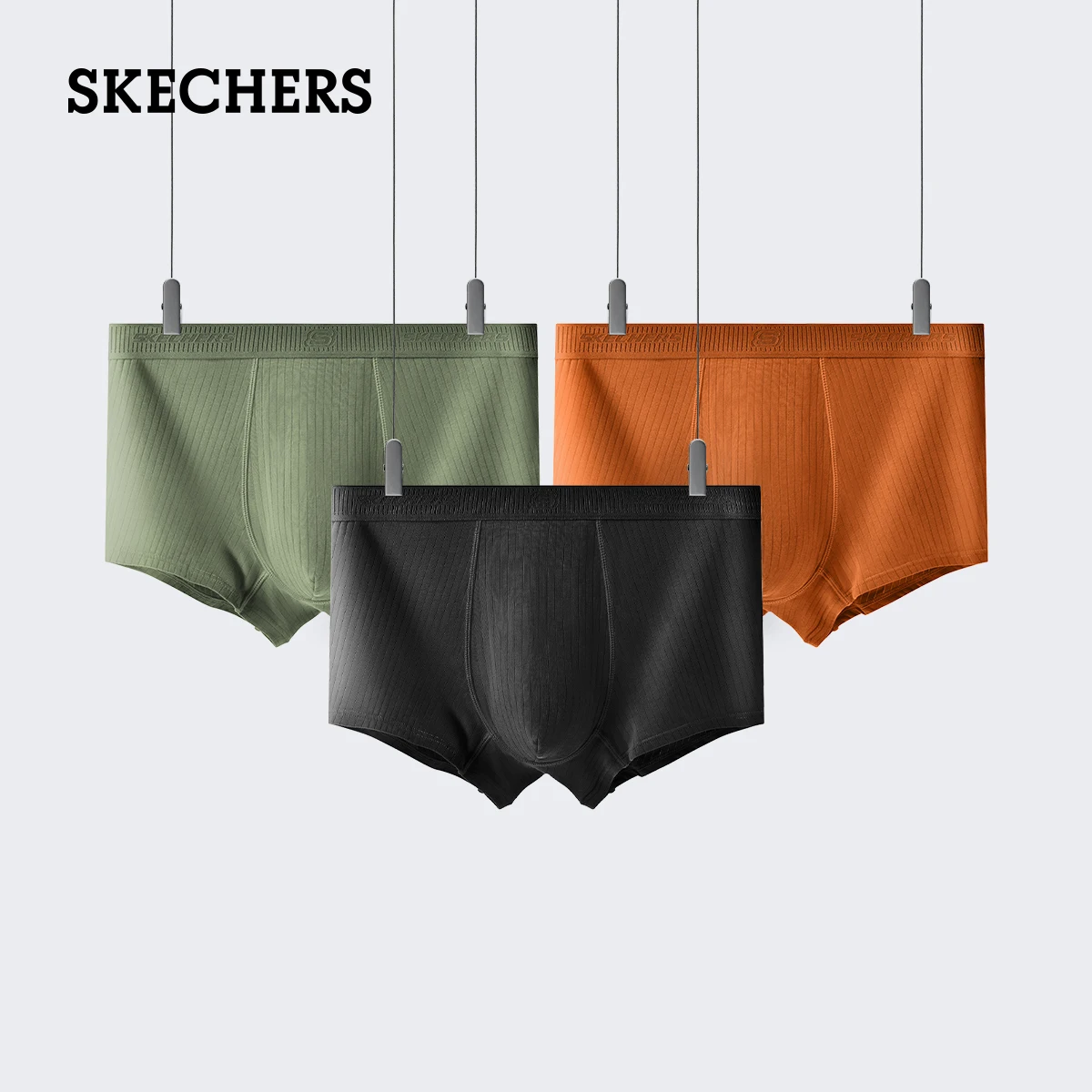 

Skechers Men Underwear 3-piece Men High Stretch Shorts Boxer Shorts Male Comfortable Soft Seamless Man Panties New Year Gift