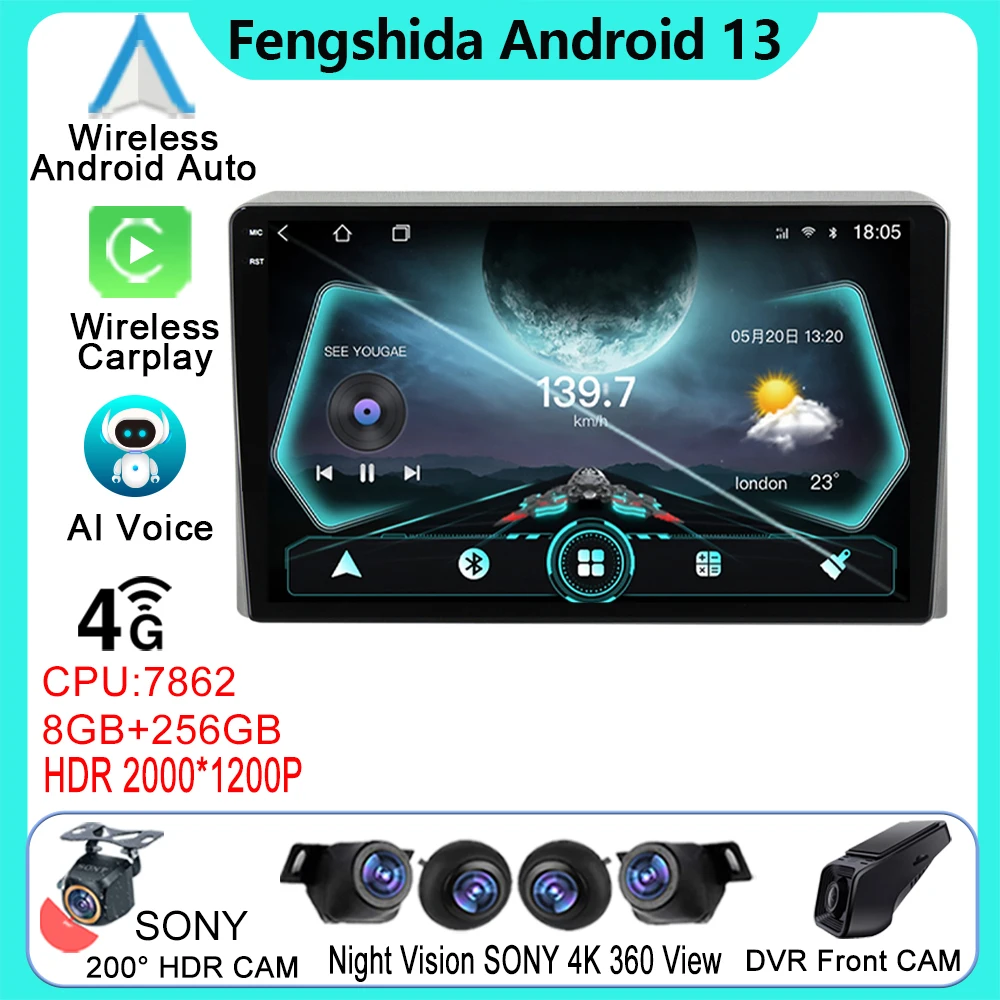 

Android Carplay For Toyota Hiace XH10 H200 5 Ⅴ 2004 - 2021 Auto Car Radio Multimedia Player Navigation 5G Wifi GPS No 2din DVD