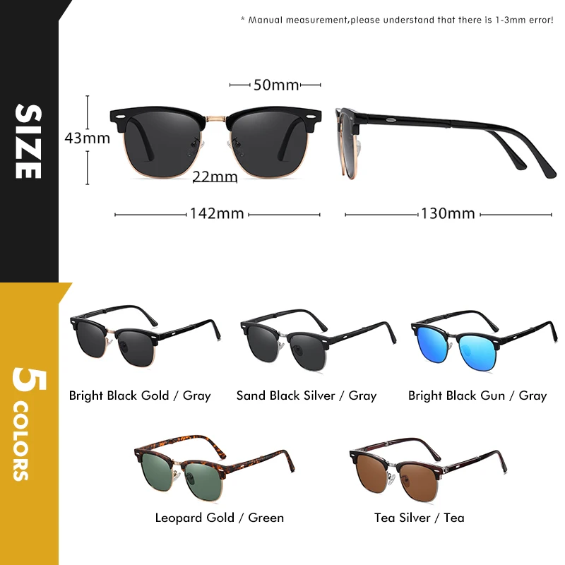LIOUMO Upscale Fashion Ultra-Light Foldable Sunglasses With Box Folding Polarized Sun Glasses Men Women Oculos De Sol Masculino - Image 4