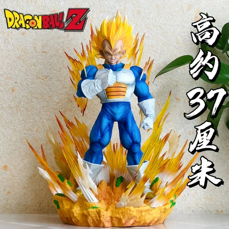 

37cm Dragon Ball Cs Vegeta Anime Figures Gk Goku Demonize Super Saiyan Statues Around Anime Scenes Pvc Model Ornament Toy Gifts