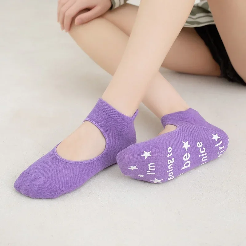 Spring/Summer Women's Backless Anti-Slip Pure Cotton Yoga Socks Indoor Socks Solid Color Dance Training Socks Ladies