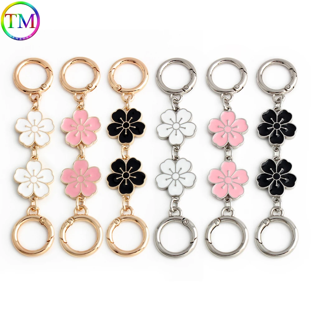 Enamel Flower Shape Purse Extender Chain Extension Chains Bag Strap Extender Replacement Charms for Cross Body Bag Handbags