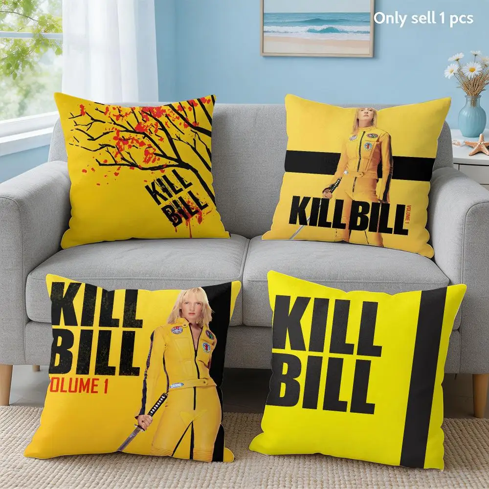 Movie K-Kill Bill Cushion Cover Soft Short Plush Throw Pillow Cover Hidden Zipper Cutecore Sofa Bedroom Home Decor