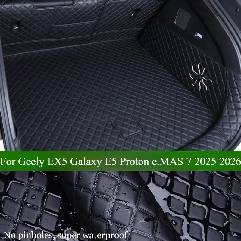 Alfombrilla para maletero de coche, revestimiento para maletero trasero, alfombra de suelo de cuero de carga, Protector de bandeja para Geely EX5 Galaxy E5 Proton e.MAS 7, accesorios
