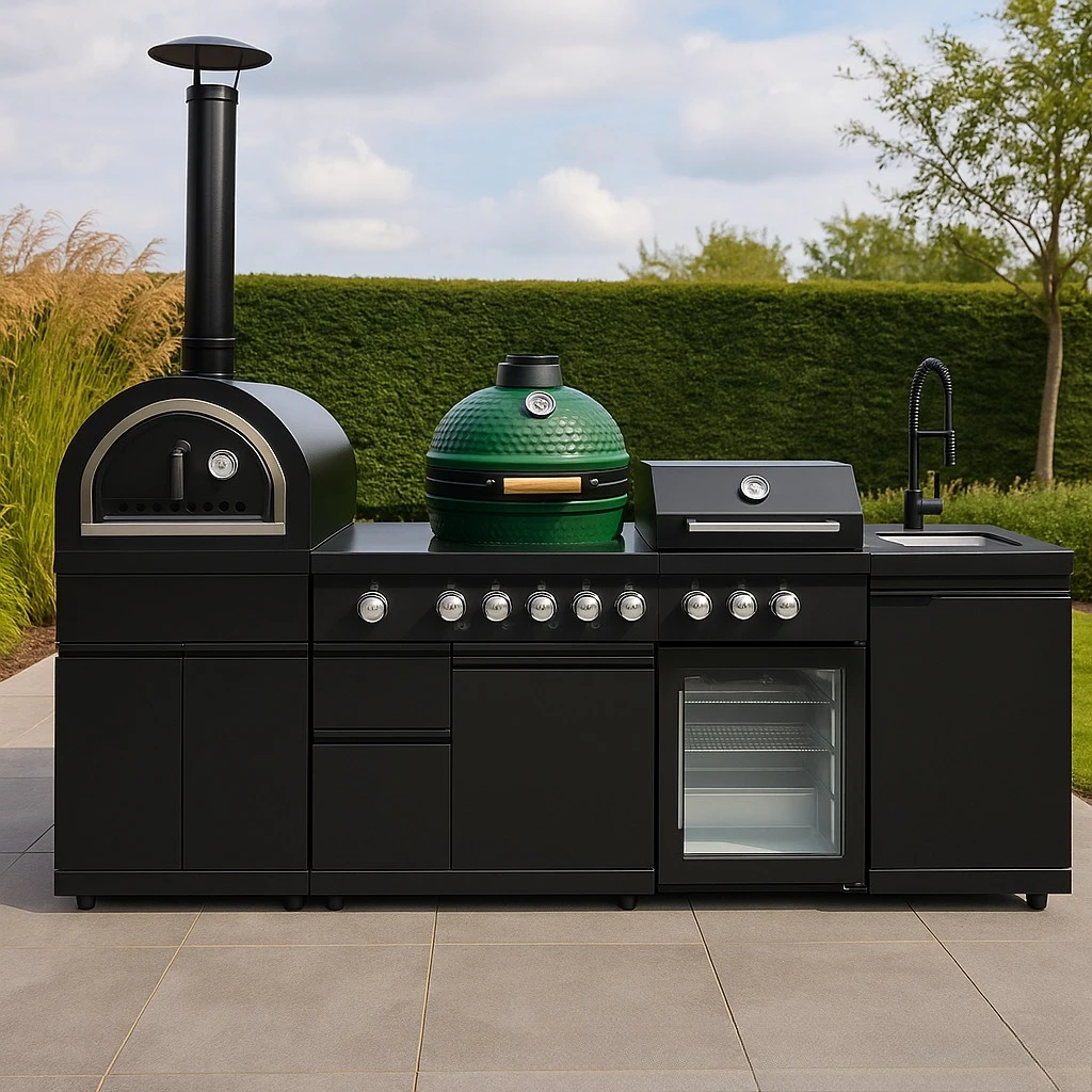 Outdoor BBQ Grill, Aluminum Cabinet, Stainless Steel, Patio Garden Cooking Station, Villa Courtyard Kitchen Cabinet