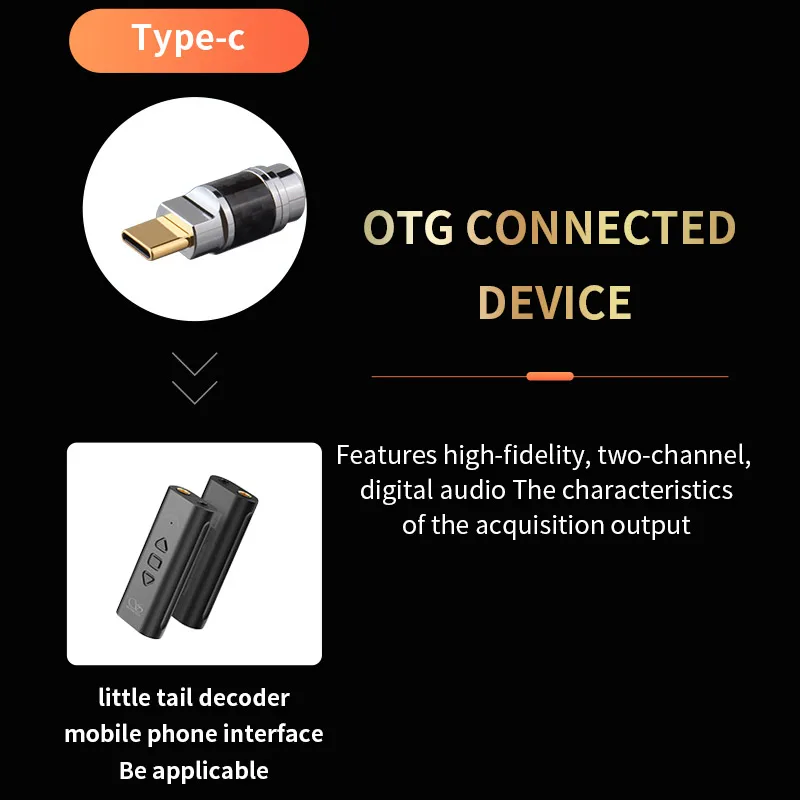 YYAUDIO HIFI Sterling silvery USB C to USB C Cable OTG Adapter Cable Sound Card Headphone Amplifier Decoding Data cable 1Pcs