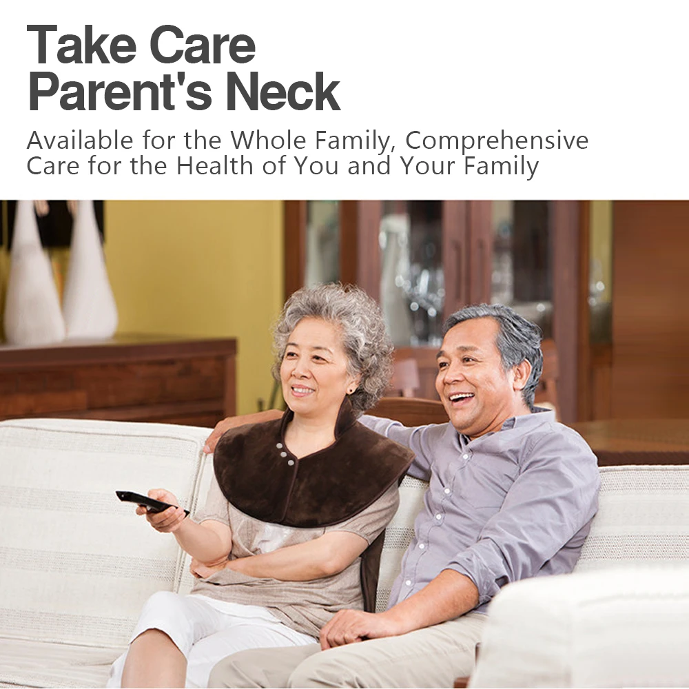 แผ่นทำความร้อนไฟฟ้าแผ่นให้ความร้อนคอแบบนุ่มอัตโนมัติไฟฟ้ากระเป๋าสะพายไหล่ปิดแก้ปวดหลังอุ่น220V 120W ปลั๊ก EU สำหรับฤดูหนาว