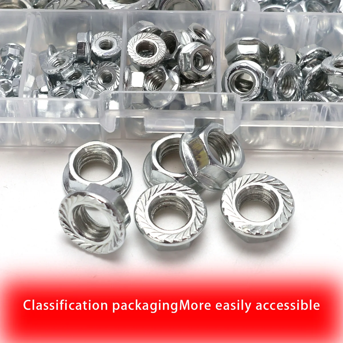 100 peças "porca de flange sextavada, porca de flange galvanizada, porca de bloqueio de flange, porca dentada,