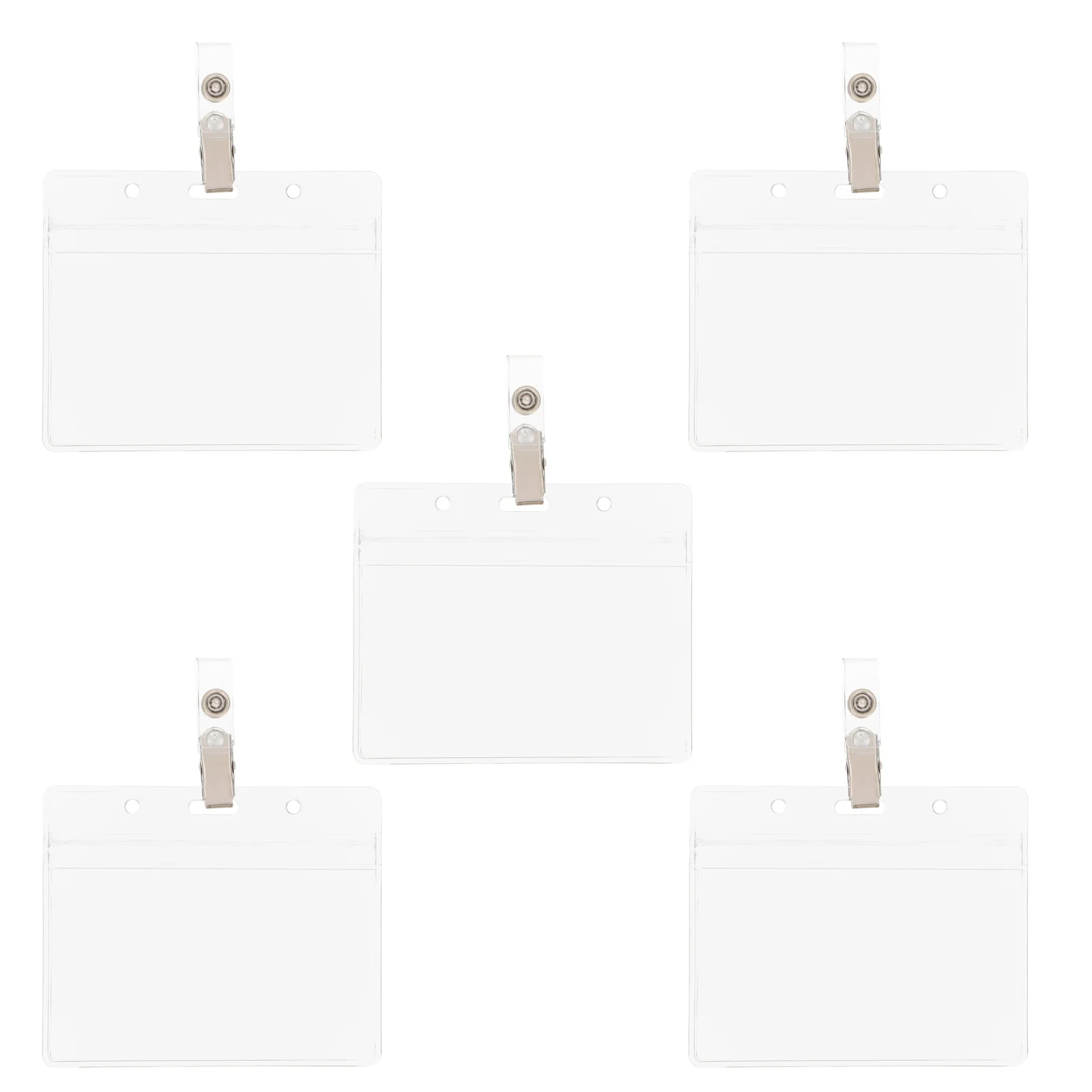 5 Juegos de Porta Tarjetas Transparentes de PVC Premium, Funda Protectora para Tarjetas de Identificación, Trabajo, Nombre, Crédito, Estudiantes, Portátil