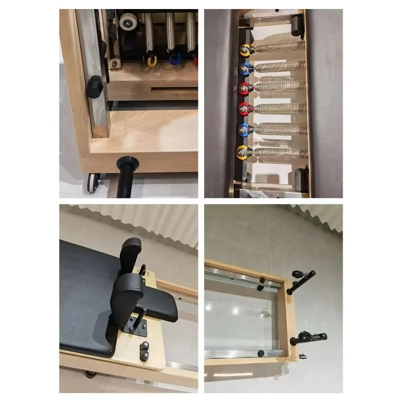 Foldable Durable Adjustable Foldable Maple Wood Pilates Core Reformer Bed for Home Use Portable Health Exercise Equipment